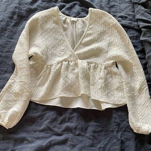 Aritzia Wilfred Peplum Long Sleeve